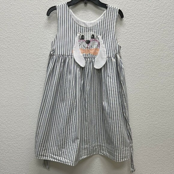Handmade Easter Jumper Hand Painted Bunny Made in USA Girls Sz Large